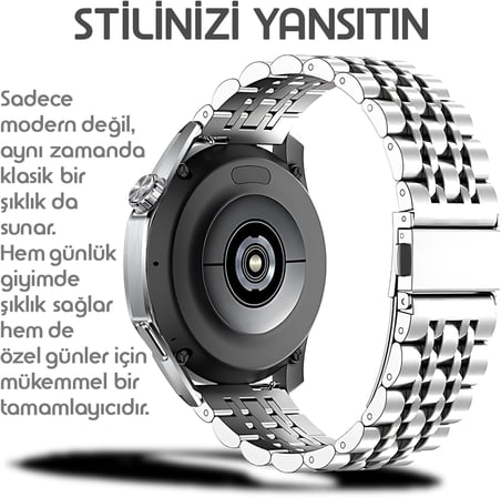 [Prestige Steell] Huawei ile Uyumlu 22mm Kordon GT7/GT7 Pro/GT6/6 Pro/Runner 2/GT5/5 Pro/GT4/GT3 46mm için Katlanır Toka GT7 Pro Kordonu Paslanma Karşıtı GT7 46mm Çelik Kordon