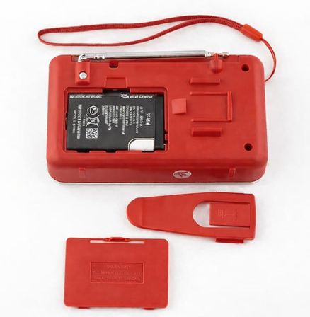 L-938 Şarjlı Taşınabilir FM Radyo | Dijital Ekranlı | USB/TF/SD/AUX Destekli | BL-5C Bataryalı Cep Radyosu (Kırmızı)