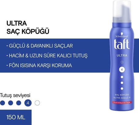 Taft Ultra Güçlü 150 ml Saç Köpüğü