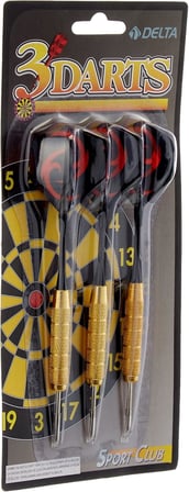 Delta Dart Oku (3’lü Set) - Çelik Uç + Pirinç Gövde + Renkli Kanat - Dart Oku Seti, 24 GR