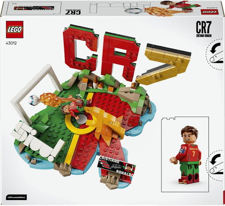 Editions Cristiano Ronaldo – Unutulmaz Futbol Anları 43012-10 Yaş ve Üzeri Çocuklar için Minifigür ve Koleksiyonluk Levha İçeren Yaratıcı Oyuncak Yapım Seti, Hediye Fikri (490 Parça)