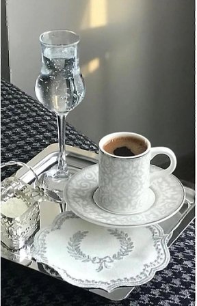 6 Adet Lüx Kare Paslanmaz Çelik Sunum Tepsini 21x21cm Kahve Servis Sunum Tepsisi &amp; Tabağı (Gümüş)