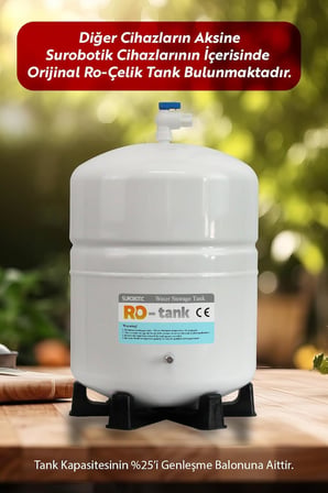 75 GPD Membranlı 5 Filtreli Su Arıtma Cihazı 8 L Paslanmaz Çelik Tank Maksimum Arıtma Performansı