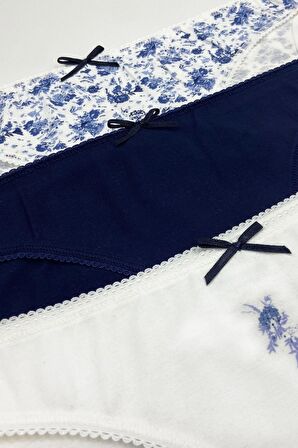 3'lü Paket Paradıse 2700 Pamuklu Basic Desenli Brief Külot