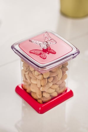 Akrilik Fuşya 12 Li Baharat Kavanozu & Baharatlık & Baharatlık Seti 200 ML (CAM DEĞİLDİR)