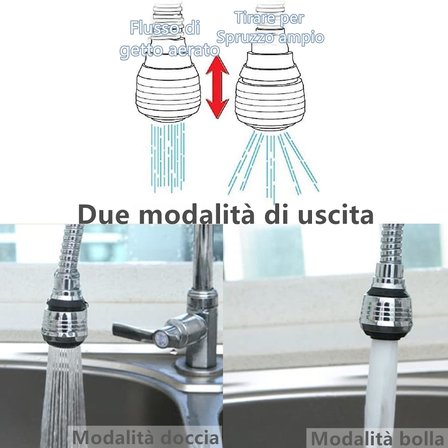 Musluk uzatma hortumu, musluk hortumu, musluk perlatörü, 360° dönebilen filtre, musluk, mutfak ve banyo için