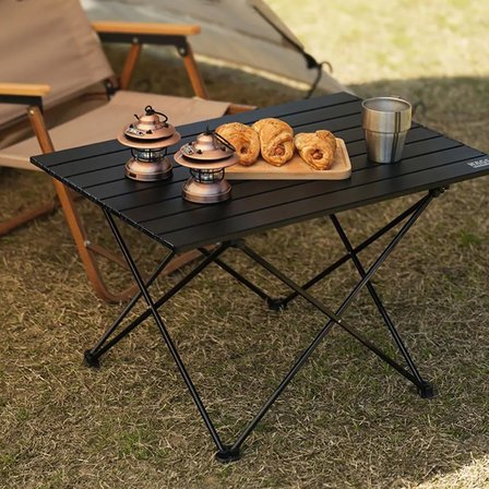 Full Alüminyum Katlanır Kamp Masası, Piknik, BBQ, Balıkçılık, Doğa Aktiviteleri, Plaj için Kolay Taşınabilir Kompakt Outdoor Ultra Hafif Kamp Masası Büyük Boy - Gümüş