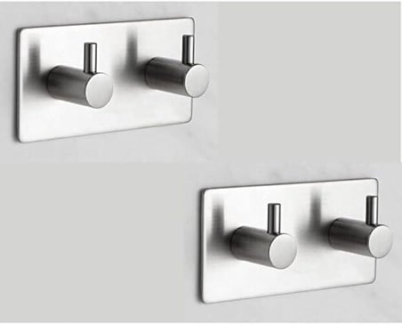 Paslanmaz Çelik Havlu/Bornoz Askısı / 2 Adet Ikili Askılık/Banyo Mutfak Havlu Askısı