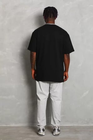 Modi Green Unisex Oversize Düz Bisiklet Yaka T-Shirt - Siyah