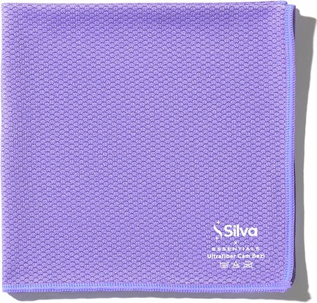 Silva Ultrafiber Essentials Mikrofiber Cam Bezi Petek Doku 35x35 cm - Hav ve İz Bırakmayan Cam Silme Bezi, Deterjansız Sadece Suyla, Ayna Duşakabin Ekran ve Oto Camı İçin, Lavanta Moru