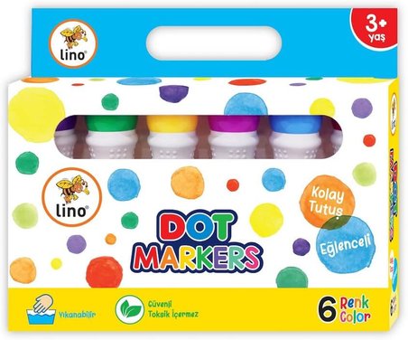 Lino Dot Markers 6' lı Yıkanabilir Boya