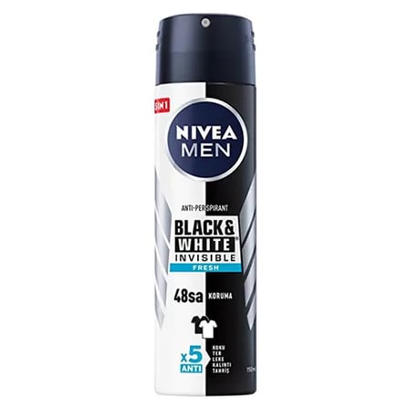 2 Adet Nivea Men Invisible Black & White Fresh Sprey Deodorant