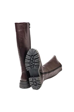 CASTLE BLACK CB-25900-1 KADIN DERİ ÇİZME KAHVE