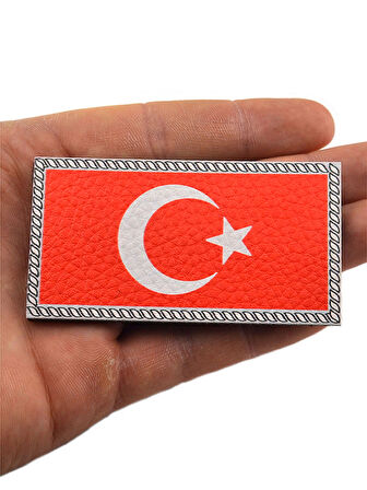 Türkiye Bayrak Dikdörtgen - Cırt - Patch - Peç - Arma - 8.5 x 4.5 cm