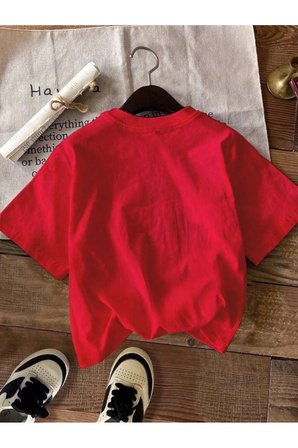Unisex Leopar Desenli Kurdele Baskılı Tasarım Tshirt