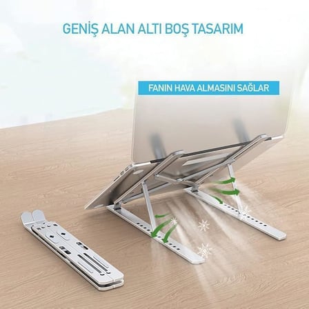 Taşınabilir Laptop Standı Macbook Standı Notebook Standı Tüm Laptoplarla Uyumlu Bilgisayar Standı Taşınabilir Metal Kaymaz Standı Dizüstü Bilgisayar Stantları Stant Stand