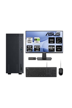 ExpertCenter P500 i7 13620H 64GB 1TB SSD RTX3050/6GB FDOS Masaüstü Bilgisayar + 27" Monitör