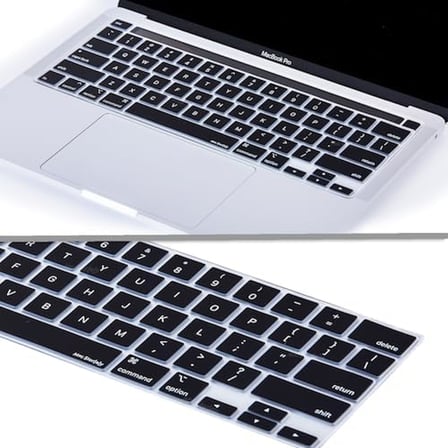 MacBook Pro Klavye Koruyucu US Amerikan Düz Enter – Touch Bar Uyumlu – 13 inç A2251 A2289 A2338 (M1/M2) – 16 inç A2141 – Ultra İnce Siyah