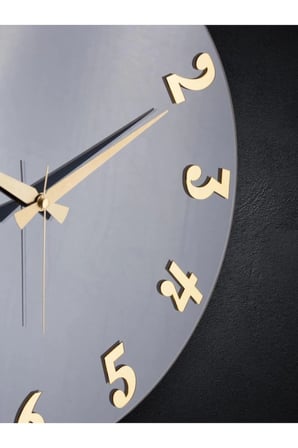 Premium Serisi Aynalı 50 CM Sessiz Akar Duvar Saati Füme