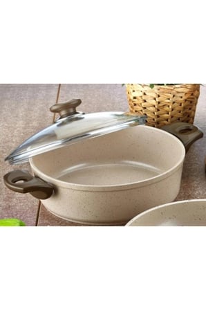 Safran Granit Basık Pilav Ve Karnıyarık Tenceresi 24 Cm
