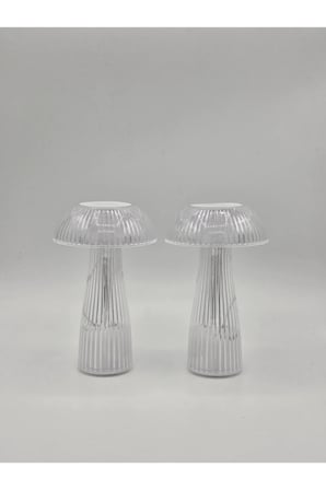 2 Lİ DEKORATİF MANTAR LEDLİ MUM 16 x 10 cm