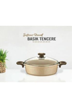 Safran Granit Tencere Basık Pilav Tenceresi 24 CM