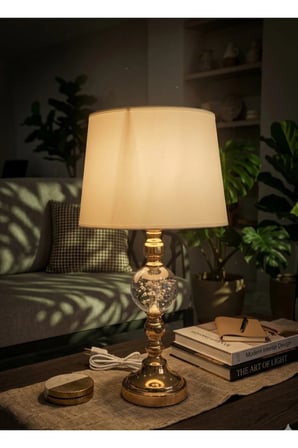 Tekli Gold Masa Lambası Modern Tasarım Salon Abajur