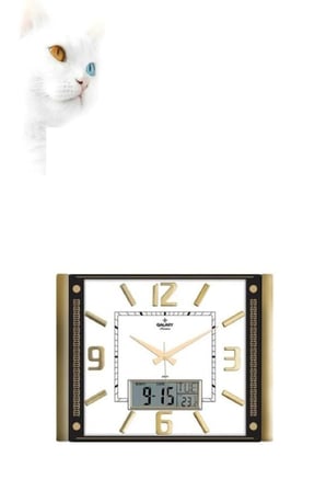 Gold  Premium Termometreli ve Takvimli Duvar Saati T-711-g