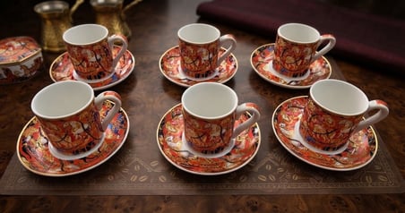 LAVİN HERMES MODEL 12 PARÇA PORSELEN KAHVE FİNCAN SETİ ( 6 kişilik )