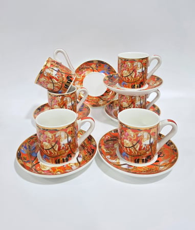 LAVİN HERMES MODEL 12 PARÇA PORSELEN KAHVE FİNCAN SETİ ( 6 kişilik )