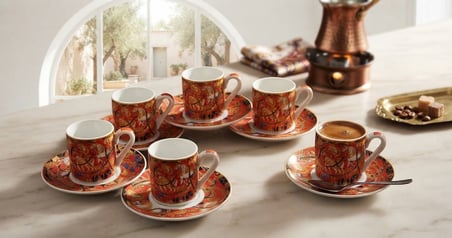LAVİN HERMES MODEL 12 PARÇA PORSELEN KAHVE FİNCAN SETİ ( 6 kişilik )