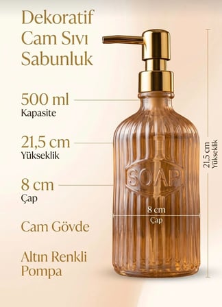Lavin Dekoratif Gold  Sabunluk Deterjanlık