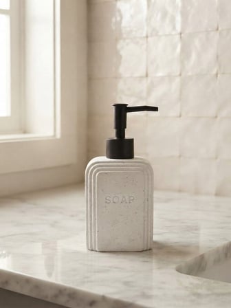 ArtWorks Dekoratif Beyaz Renk Seramik Soap Sabunluk Deterjanlık