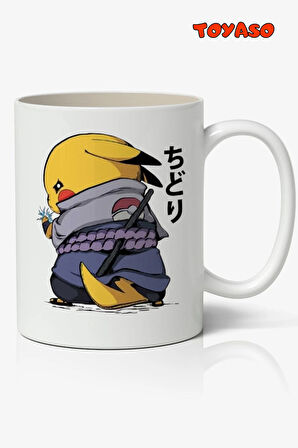 Pokemon Pikachu Chidori Naruto Anime Temalı Beyaz Kupa Bardak Arkadaşa Sevgiliye Hediye