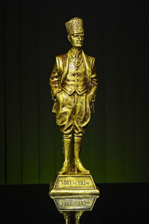 Özel Tasarım Büyük Boy Mustafa Kemal Atatürk Altın / Bronz Heykel Biblo