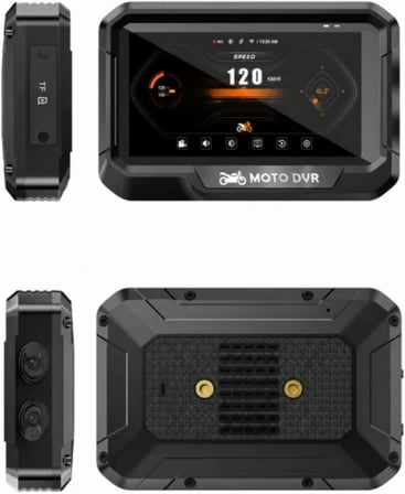 Glr T10 Motosiklet Kamera Kayıt Cihazı - Kablosuz CarPlay &amp; Android Auto, Dual Kamera, GPS ve TPMS Desteği
