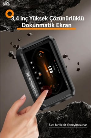 Glr T10 Motosiklet Kamera Kayıt Cihazı - Kablosuz CarPlay &amp; Android Auto, Dual Kamera, GPS ve TPMS Desteği