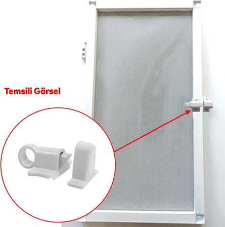 Pimapen PVC Pencere Kapı Sineklik Kapama Çarpma Kilit Plastik Pratik Tutucu Aparat 2 Adet