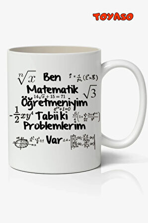 Matematik Öğretmeni Temalı Kupa Bardak Öğretmene Hediye Öğretmenler Günü Kupası