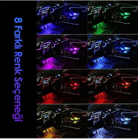 Mega Oto Market Ayak Altı Led 12 Ledli Lamba Sese Duyarlı Led Müziğe Duyarlı Led