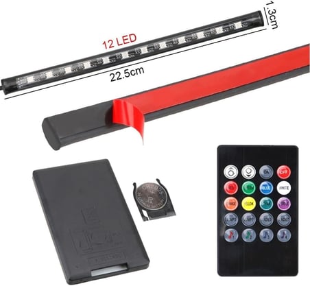 Mega Oto Market Ayak Altı Led 12 Ledli Lamba Sese Duyarlı Led Müziğe Duyarlı Led