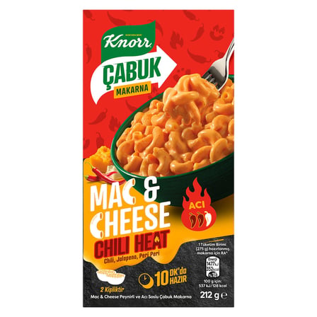 5 Adet Knorr Çabuk Makarna Mac & Cheese Chili Heat 212 G
