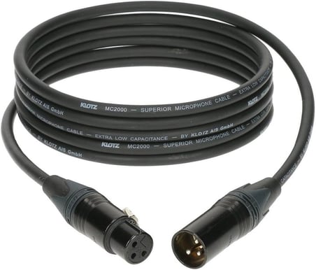 M2 MC2000 Mikrofon Kablosu Siyah 5m XLR NEUTRIK Uçlu