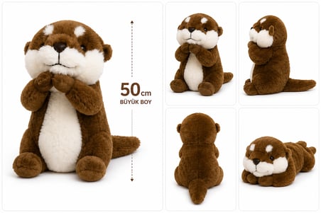 Halley Oyuncak 50 cm Büyük Boy Sevimli Peluş Su Samuru Oyuncak – Yumuşak Peluş Sevimli Hayvan