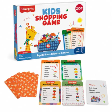 Fisher-Price Kids Shopping Game – Eğitici Alışveriş Oyunu | Hafıza ve Eşleştirme Oyunu | 3+ Yaş