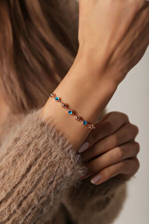 925 Ayar Gümüş Altın Kaplama Boncuklu Bileklik