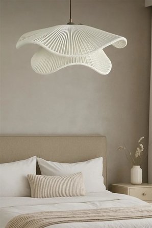 AFRALYAHOME TEKLİ SARKIT İSKANDİNAV STYLE BOHEM AVİZE (EKRU)