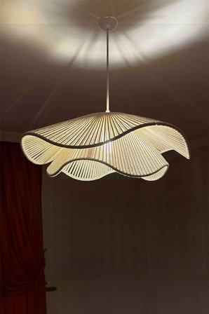 AFRALYAHOME TEKLİ SARKIT İSKANDİNAV STYLE BOHEM AVİZE (EKRU)