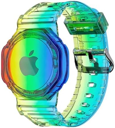 TagSafe Rainbow Çocuk Bileklik Silikon AirTag Uyumlu Kılıf Saat Hafif