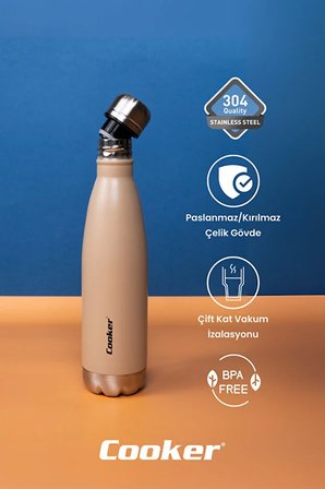 500 Ml Paslanmaz Çelik Çift Kat Termos ( Çay Kahve Piknik Kamp Outdoor Ofis Otel Kafe Okul )